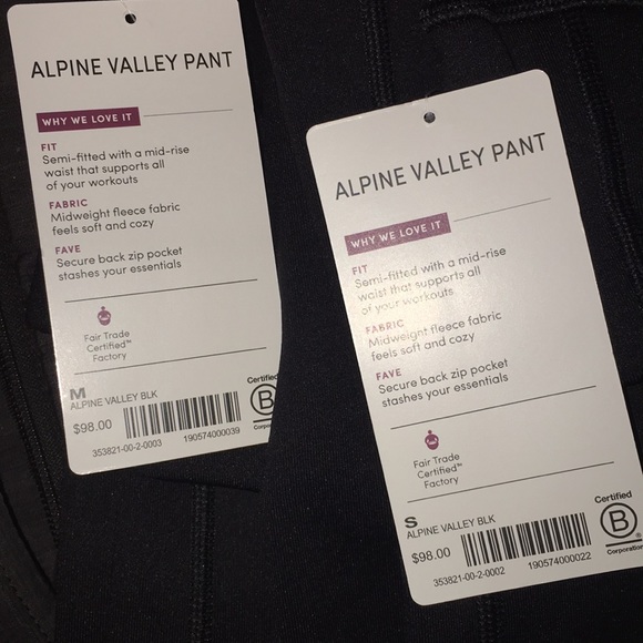 Athleta Pants & Jumpsuits Athleta Black Fleecelined Alpine Valley